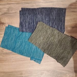 Set of 3 heathered compression spandex shorts